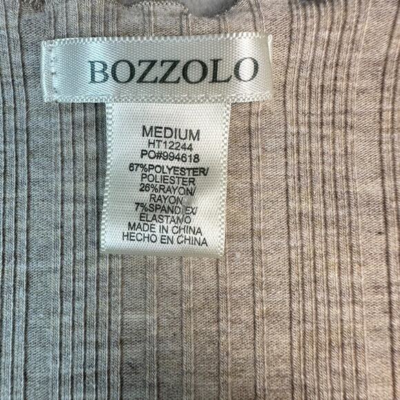 Bozzolo Oatmeal Long Sleeve Button Up Crop Lettuce Hem Blouse Size M Academia - Picture 9 of 11